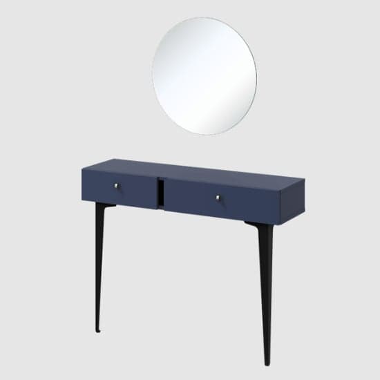 Merill Wooden Dressing Table With 2 Drawers In Navy_4