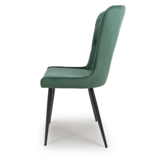 Merill Green Velvet Dining Chairs With Metal Legs In Pair_6