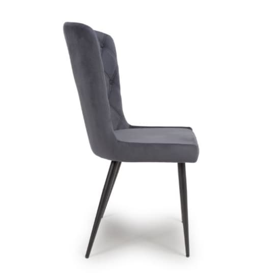 Merill Grey Velvet Dining Chairs With Metal Legs In Pair_5