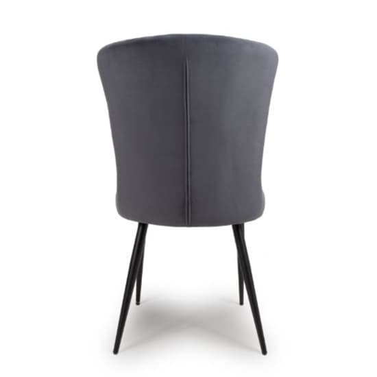 Merill Grey Velvet Dining Chairs With Metal Legs In Pair_7