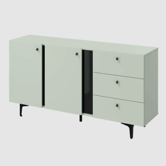 Merill Wooden Sideboard With 2 Doors 3 Drawers In Sage Green_2