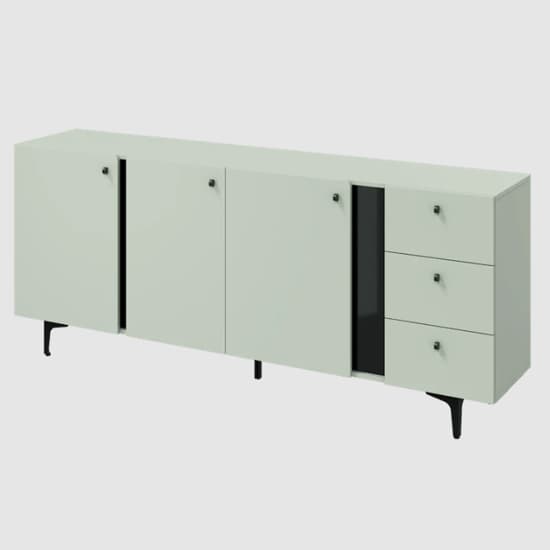 Merill Wooden Sideboard With 3 Doors 3 Drawers In Sage Green_2