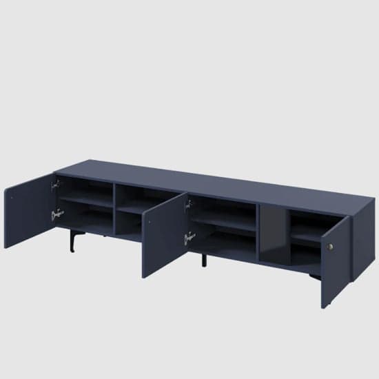 Merill Wooden TV Stand Large With 3 Doors In Navy_3