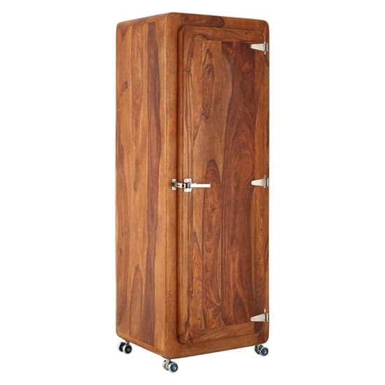 Merova Tall Wooden Storage Cabinet With 1 Door In Brown_1