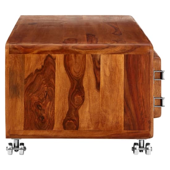 Merova Wooden Coffee Table With 2 Doors In Brown_5