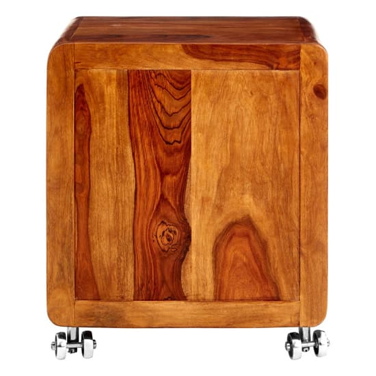 Merova Wooden Side Table With 1 Door In Brown_4