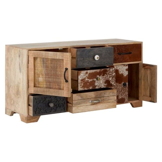 Merova Wooden Sideboard With 3 Doors 5 Drawers In Multicolour_2