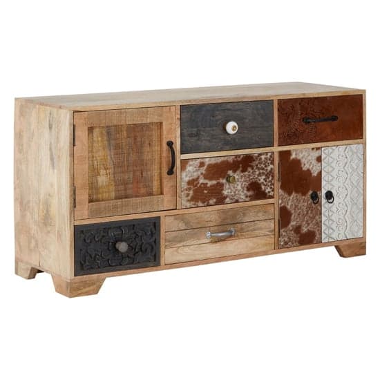 Merova Wooden Sideboard With 3 Doors 5 Drawers In Multicolour_1