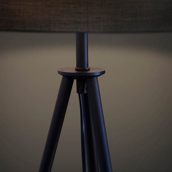 Merrill Cylinder Black Shade Floor Lamp With Matt Black Tripod_5