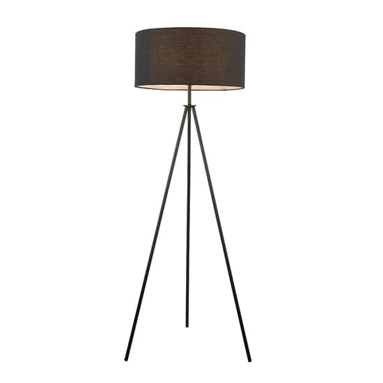 Merrill Cylinder Black Shade Floor Lamp With Matt Black Tripod_6
