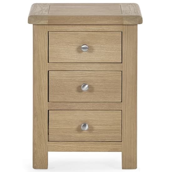 Merritt Wooden Bedside Cabinet With 3 Drawers In Limed Oak_3