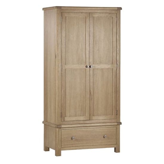 Merritt Wooden Wardrobe With 2 Doors 1 Drawer In Limed Oak_2