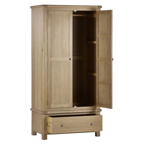 Merritt Wooden Wardrobe With 2 Doors 1 Drawer In Limed Oak_4