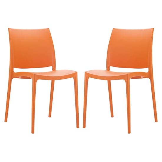 Mesa Orange Polypropylene Dining Chairs In Pair_1
