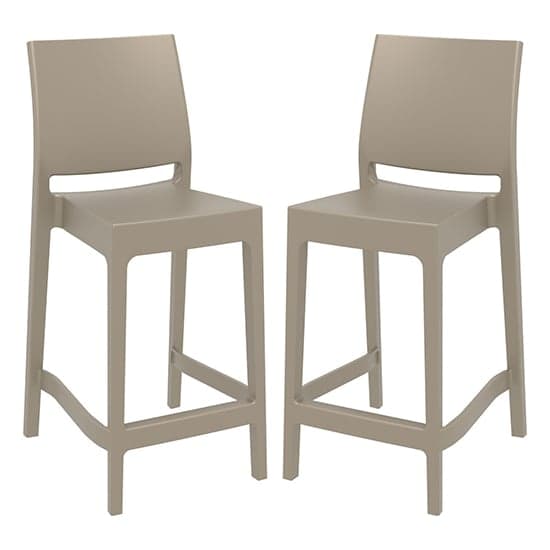 Mesa Taupe Polypropylene Bar Chairs In Pair_1
