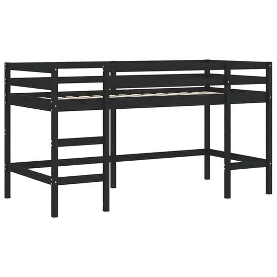 Messina Kids Pinewood Loft Bed In Black With Blue Tunnel_7