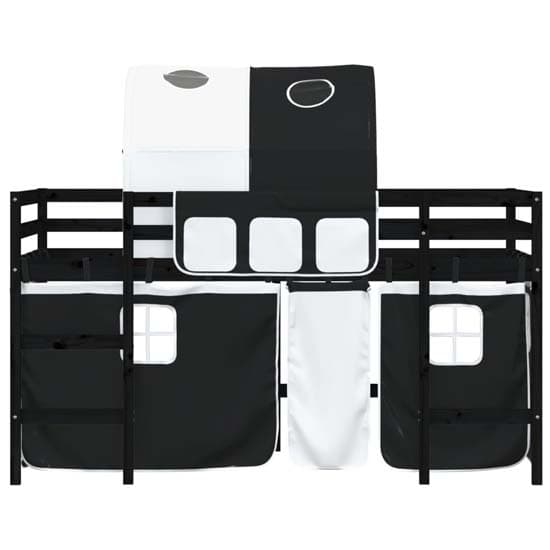 Messina Kids Pinewood Loft Bed In Black With White Black Tunnel_5