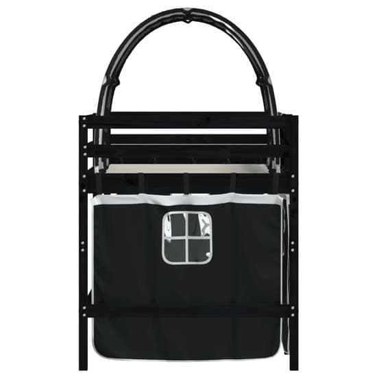 Messina Kids Pinewood Loft Bed In Black With White Black Tunnel_6