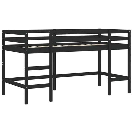 Messina Kids Pinewood Loft Bed In Black With White Black Tunnel_7