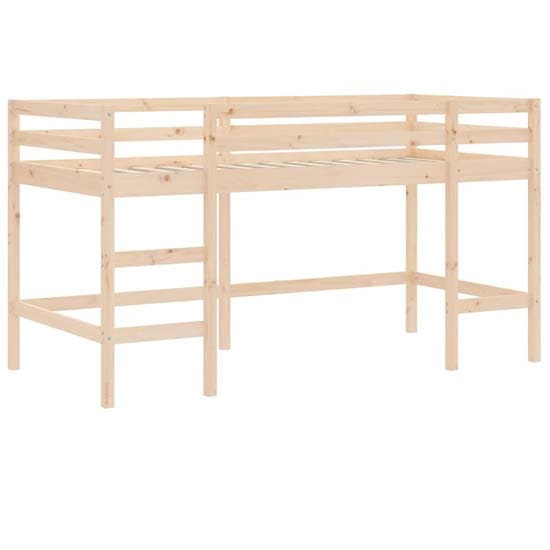 Messina Kids Pinewood Loft Bed In Natural With Blue Tunnel_7
