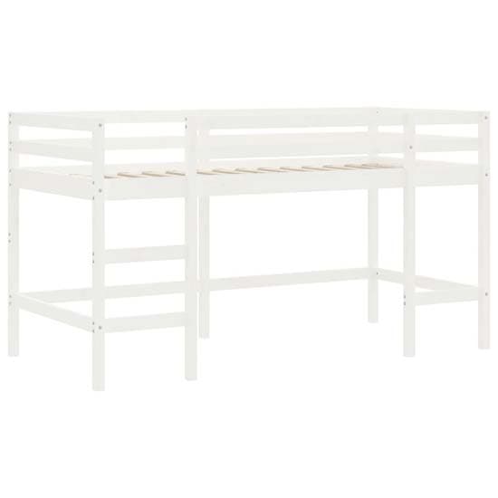Messina Kids Pinewood Loft Bed In White With Pink Tunnel_7