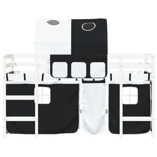 Messina Kids Pinewood Loft Bed In White With White Black Tunnel_5