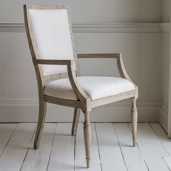 Mestiza Wooden Armchair With Linen Seat In Natural_1