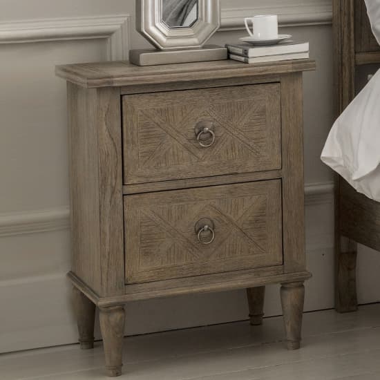 Mestiza Wooden Bedside Cabinet With 2 Drawers In Natural_4