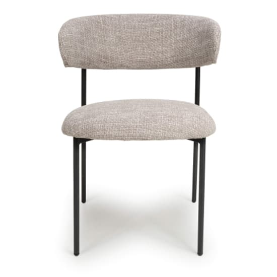 Mestre Oatmeal Tweed Fabric Dining Chairs In Pair_5