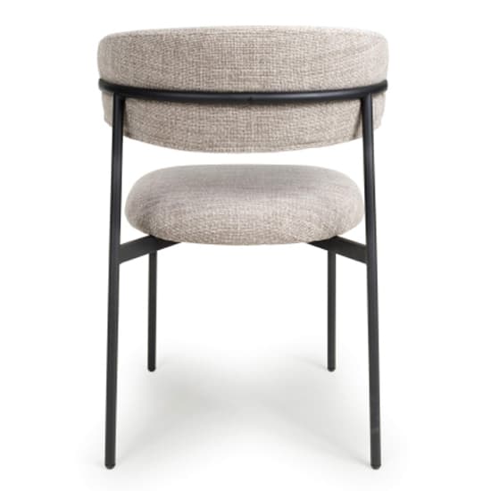 Mestre Oatmeal Tweed Fabric Dining Chairs In Pair_6