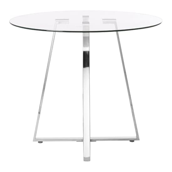 Metairie Round Clear Glass Top Dining Table With Chrome Base_2