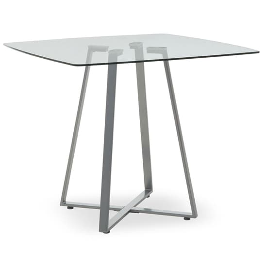 Metairie Square Clear Glass Top Dining Table With Grey Base_3