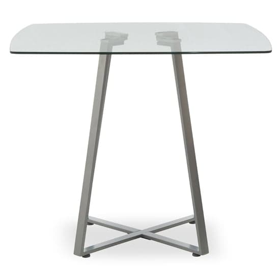 Metairie Square Clear Glass Top Dining Table With Grey Base_1