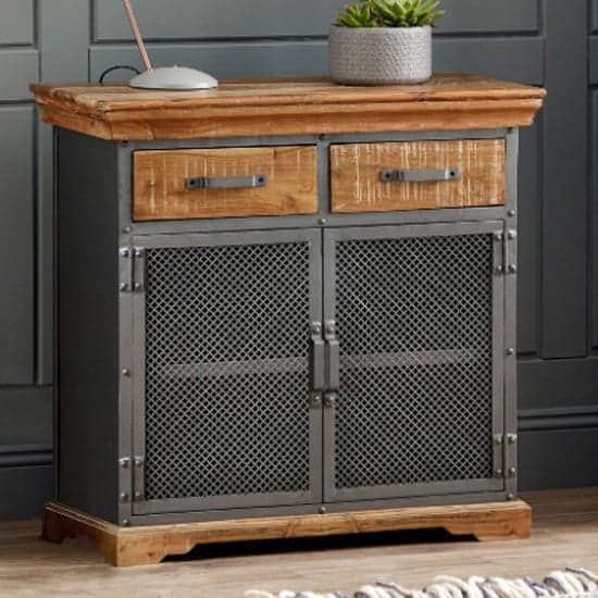 Metapoly Industrial Sideboard In Acacia With 2 Doors 2 Drawers_1