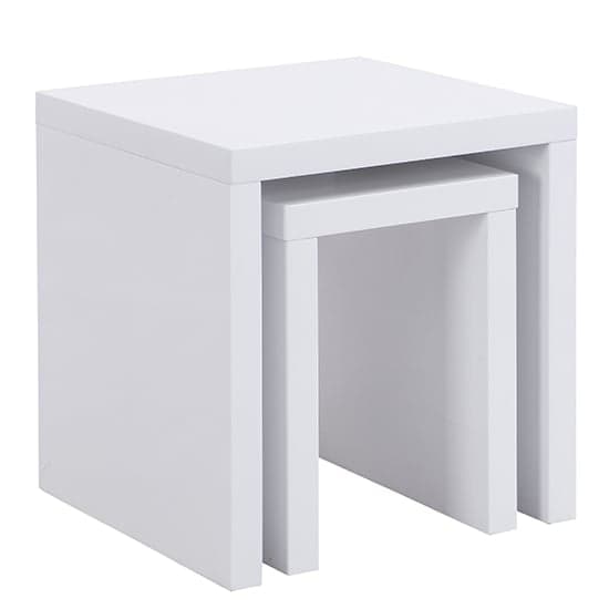 Metro Square High Gloss Set Of 2 Nesting Tables In White_5