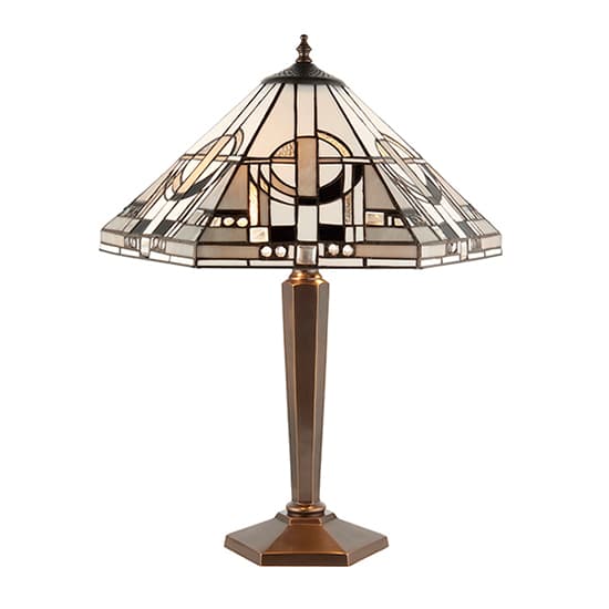 Metropolitan Tiffany Glass Table Lamp In Deep Antique Patina_4