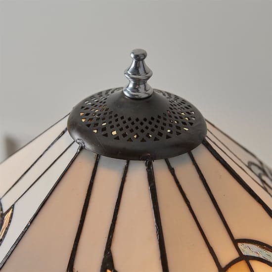 Metropolitan Tiffany Glass Table Lamp In Polished Aluminium_2