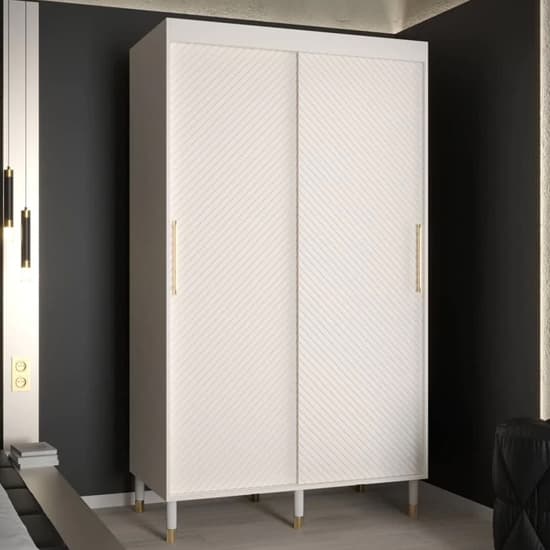 Metz I Wooden Wardrobe With 2 Sliding Doors 120cm In White_1