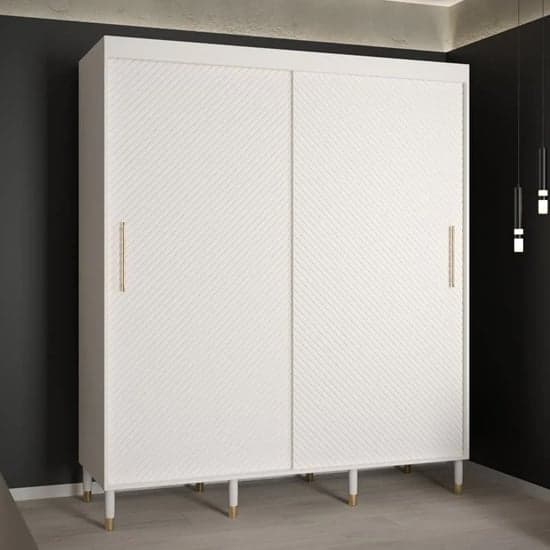 Metz I Wooden Wardrobe With 2 Sliding Doors 180cm In White_1