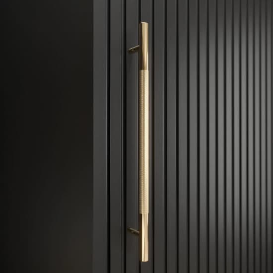 Metz II Mirrored Wardrobe With 2 Sliding Doors 100cm In Black_5