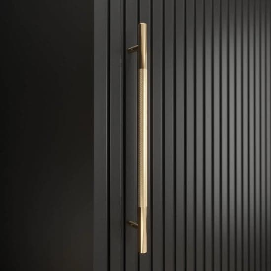 Metz II Mirrored Wardrobe With 2 Sliding Doors 180cm In Black_5