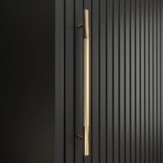 Metz II Mirrored Wardrobe With 2 Sliding Doors 200cm In Black_5