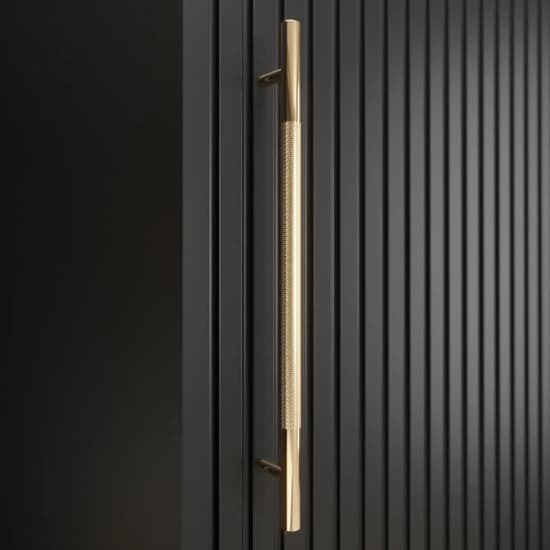 Metz Wooden Wardrobe With 2 Sliding Doors 100cm In Black_5