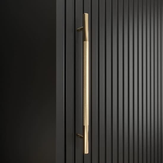 Metz Wooden Wardrobe With 2 Sliding Doors 120cm In Black_5