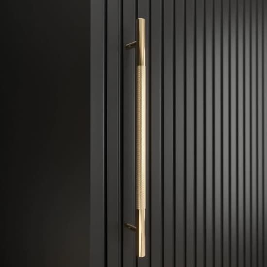 Metz Wooden Wardrobe With 2 Sliding Doors 150cm In Black_5