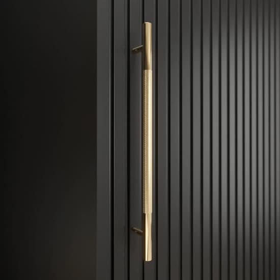 Metz Wooden Wardrobe With 2 Sliding Doors 180cm In Black_5