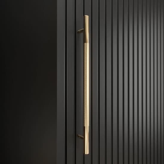 Metz Wooden Wardrobe With 2 Sliding Doors 200cm In Black_4