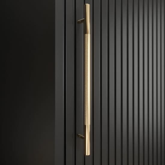 Metz Wooden Wardrobe With 3 Sliding Doors 250cm In Black_5