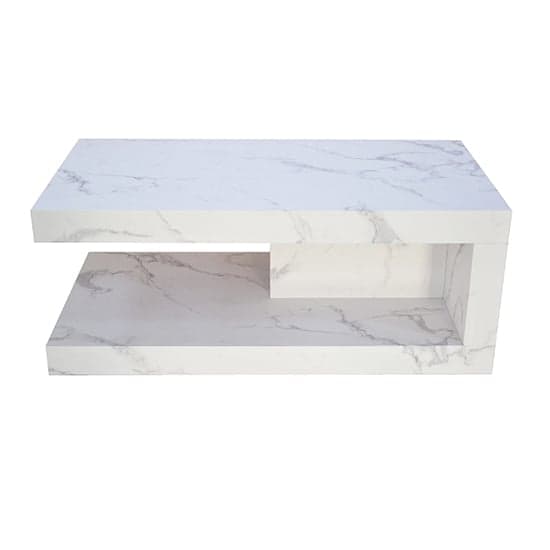 Mia Wooden Coffee Table Rectangular In White Marble Effect_2