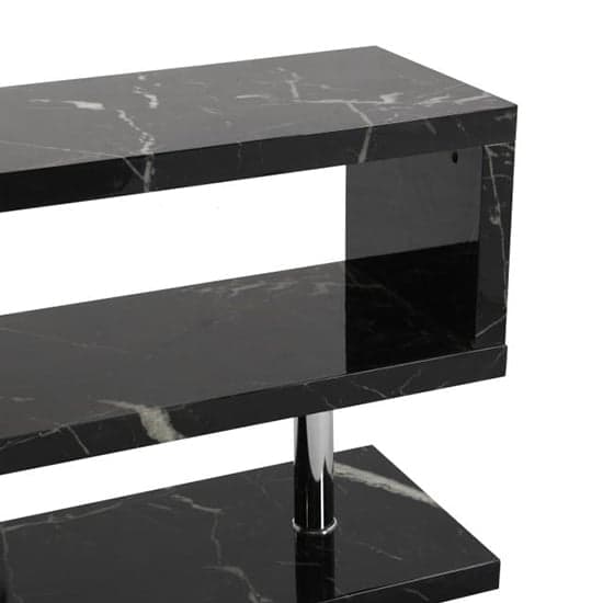 Miami High Gloss S Shape TV Stand In Milano Marble Effect_9